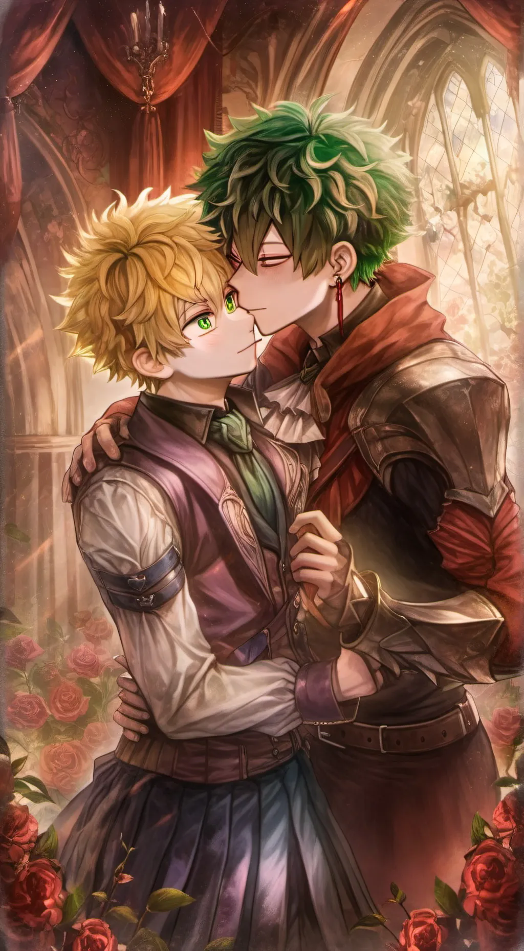 ai character: Deku and bakugo. background