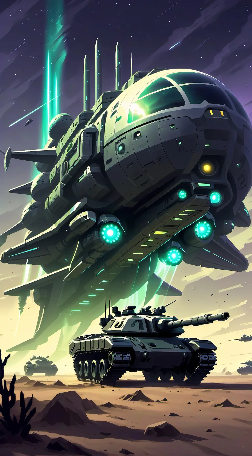 ai character: ufo battle  background