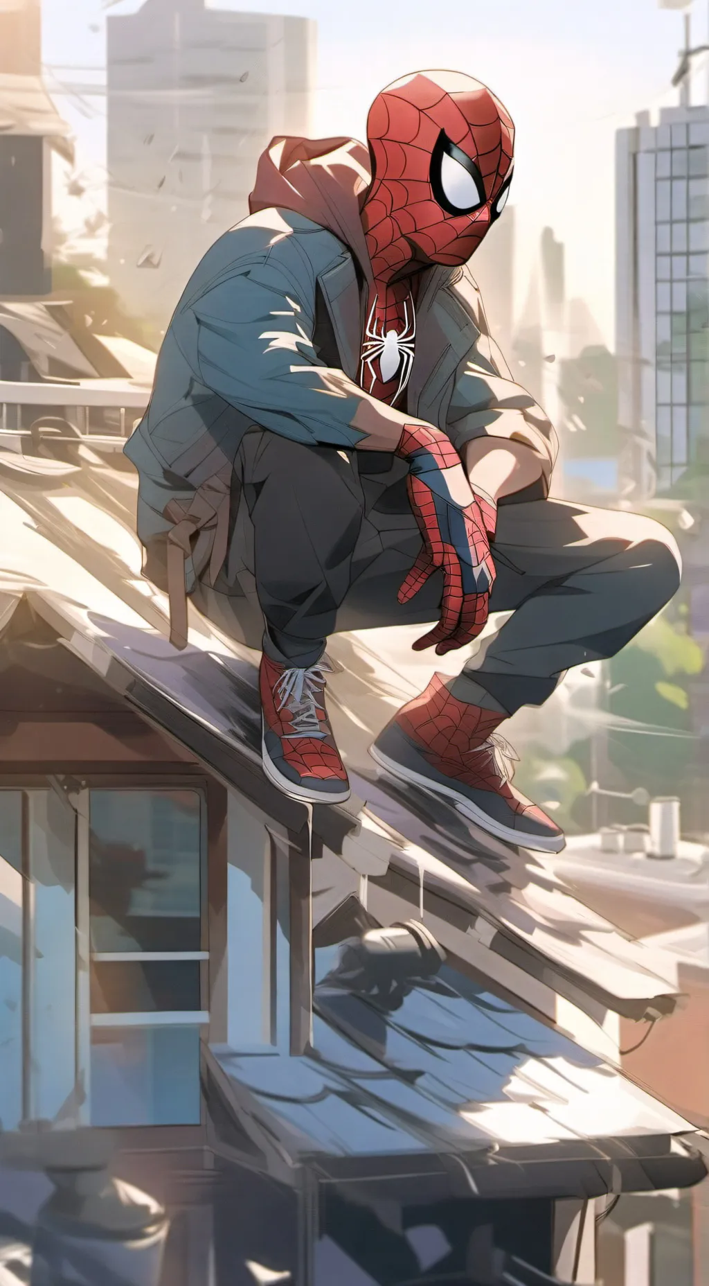 ai character: Spiderman  background