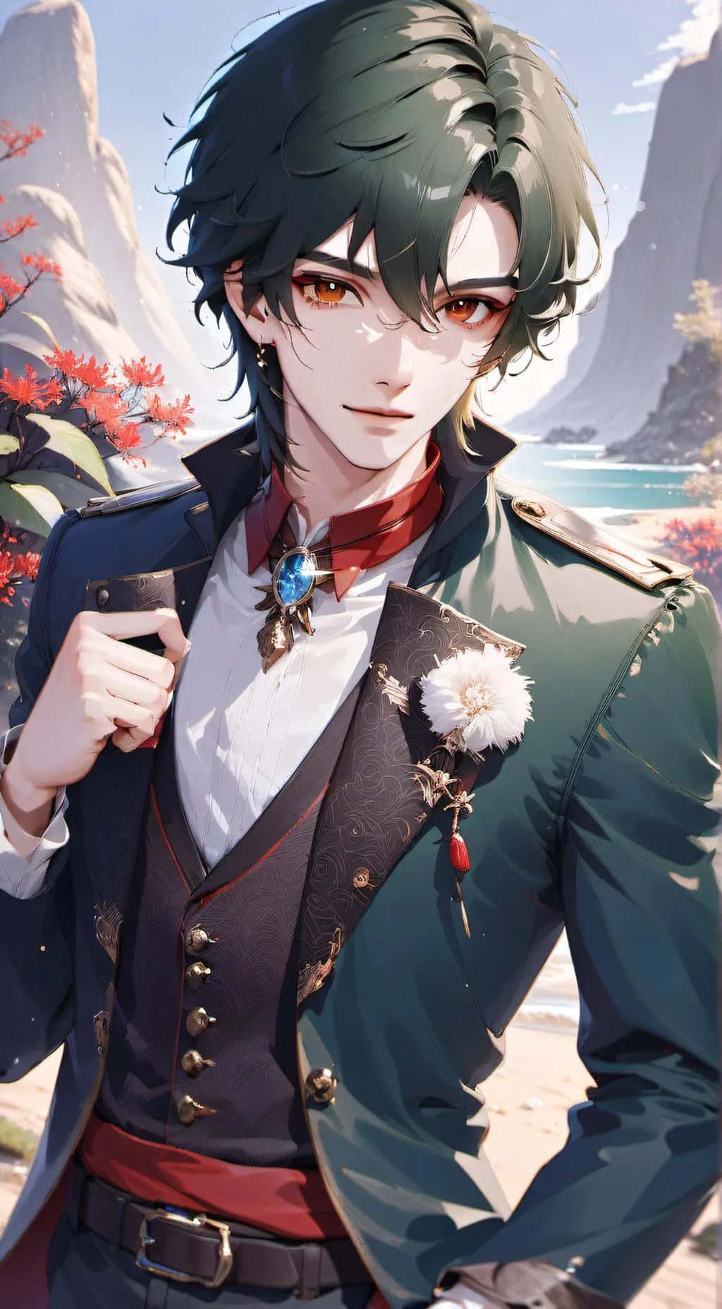 ai character: ꨄ✿Asher✿ꨄ background