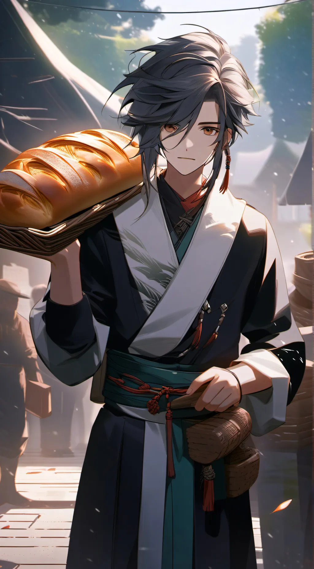 ai character: bread background