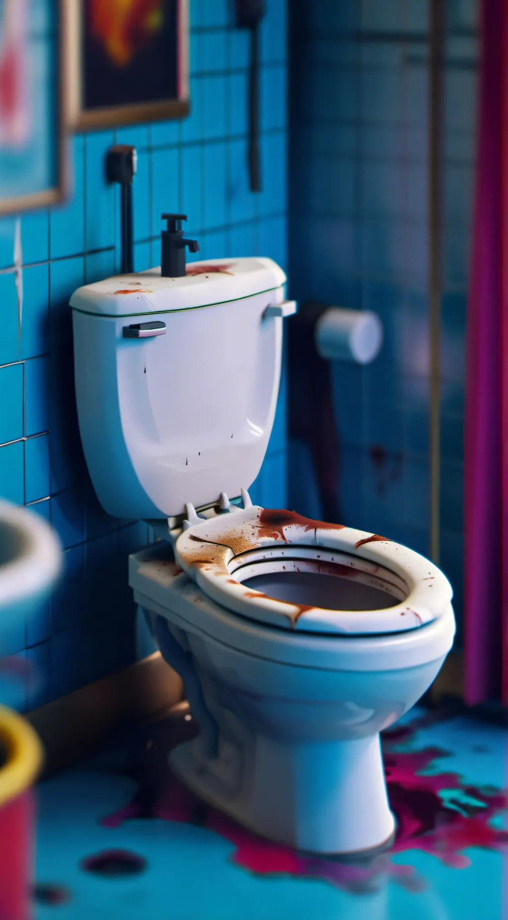 ai character: Haunted bathroom  background