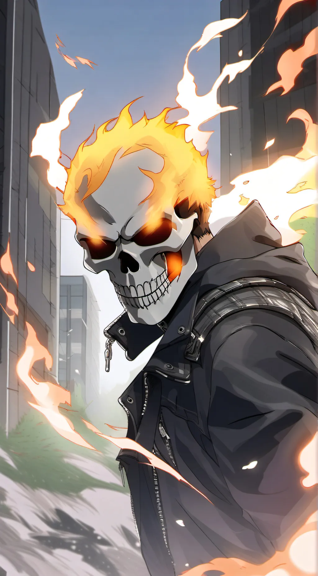 ai character: Ghost Rider background