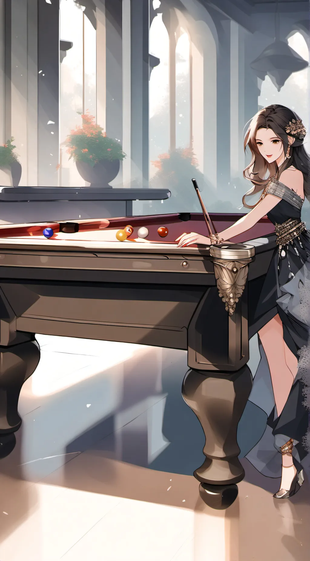 ai character: Pool background