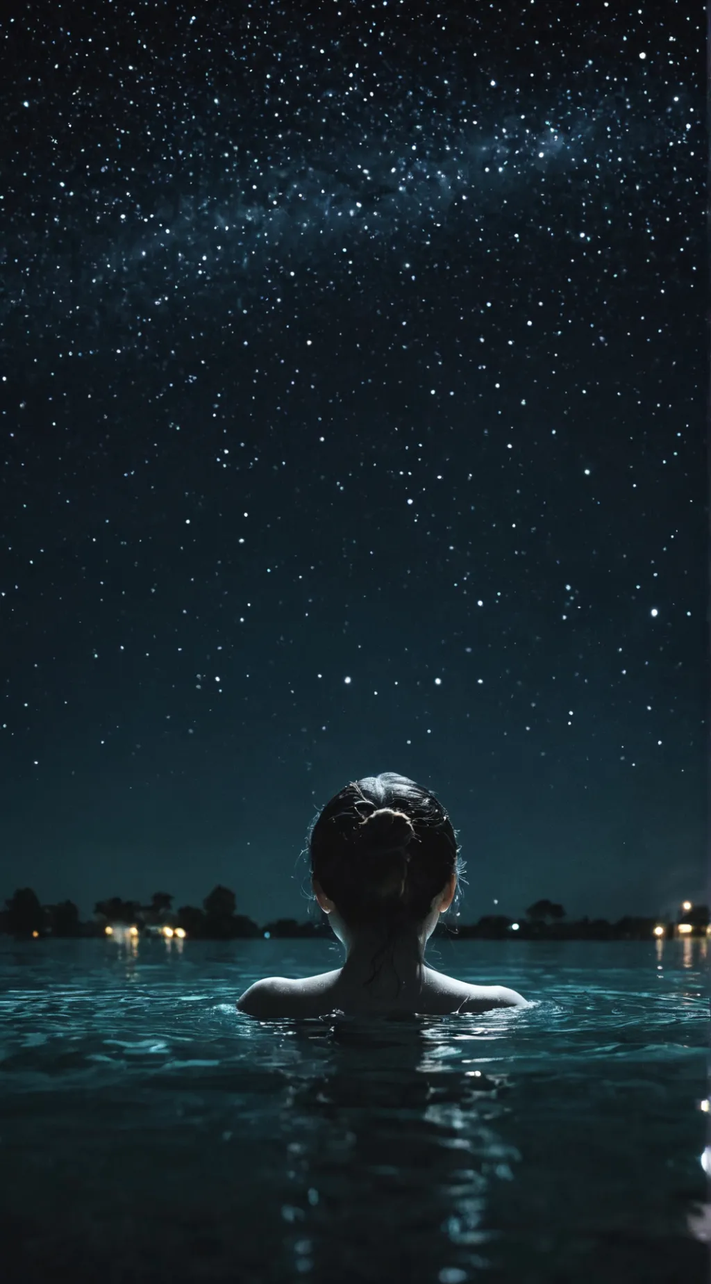 ai character: Night swim background
