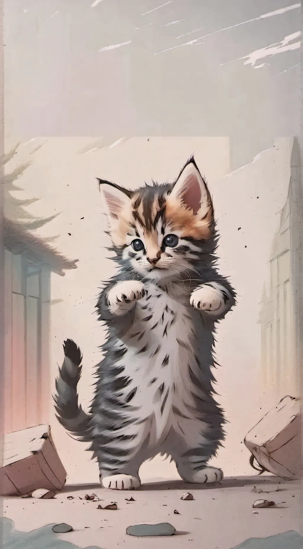 ai character: Kitten  background