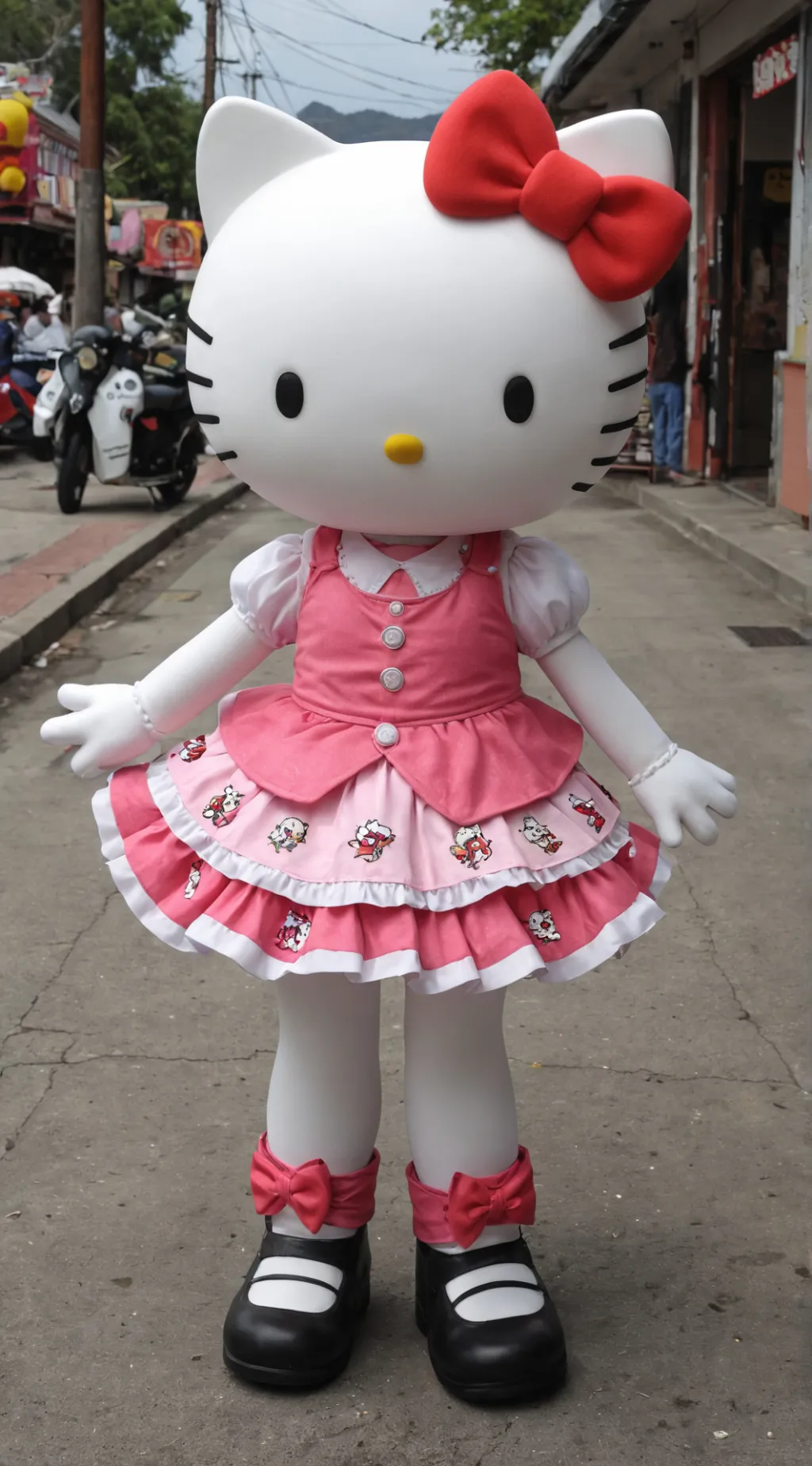 ai character: Hello Kitty background