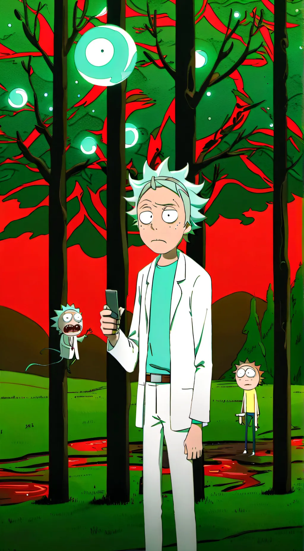 ai character: Rick and Morty  background