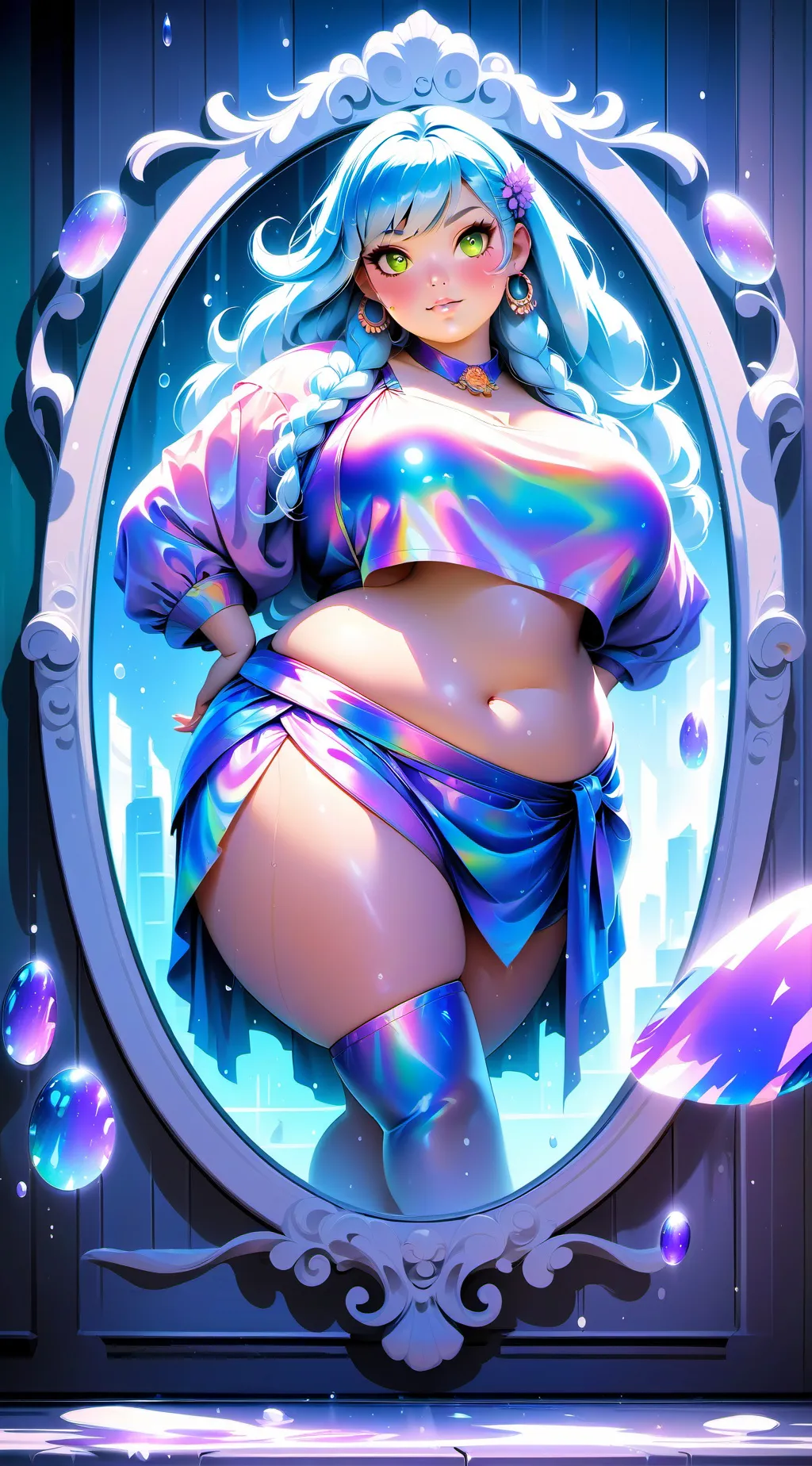 ai character: Fat girl  background