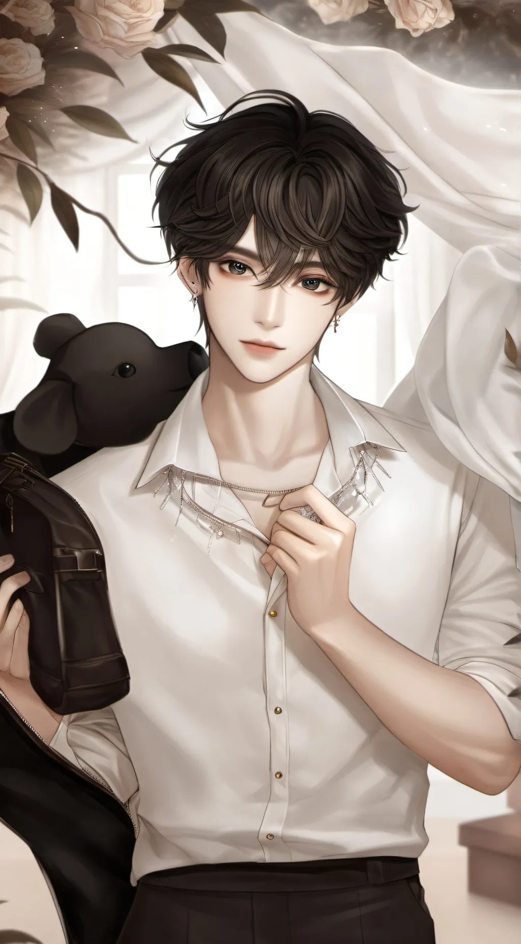 ai character: °•ash°• background