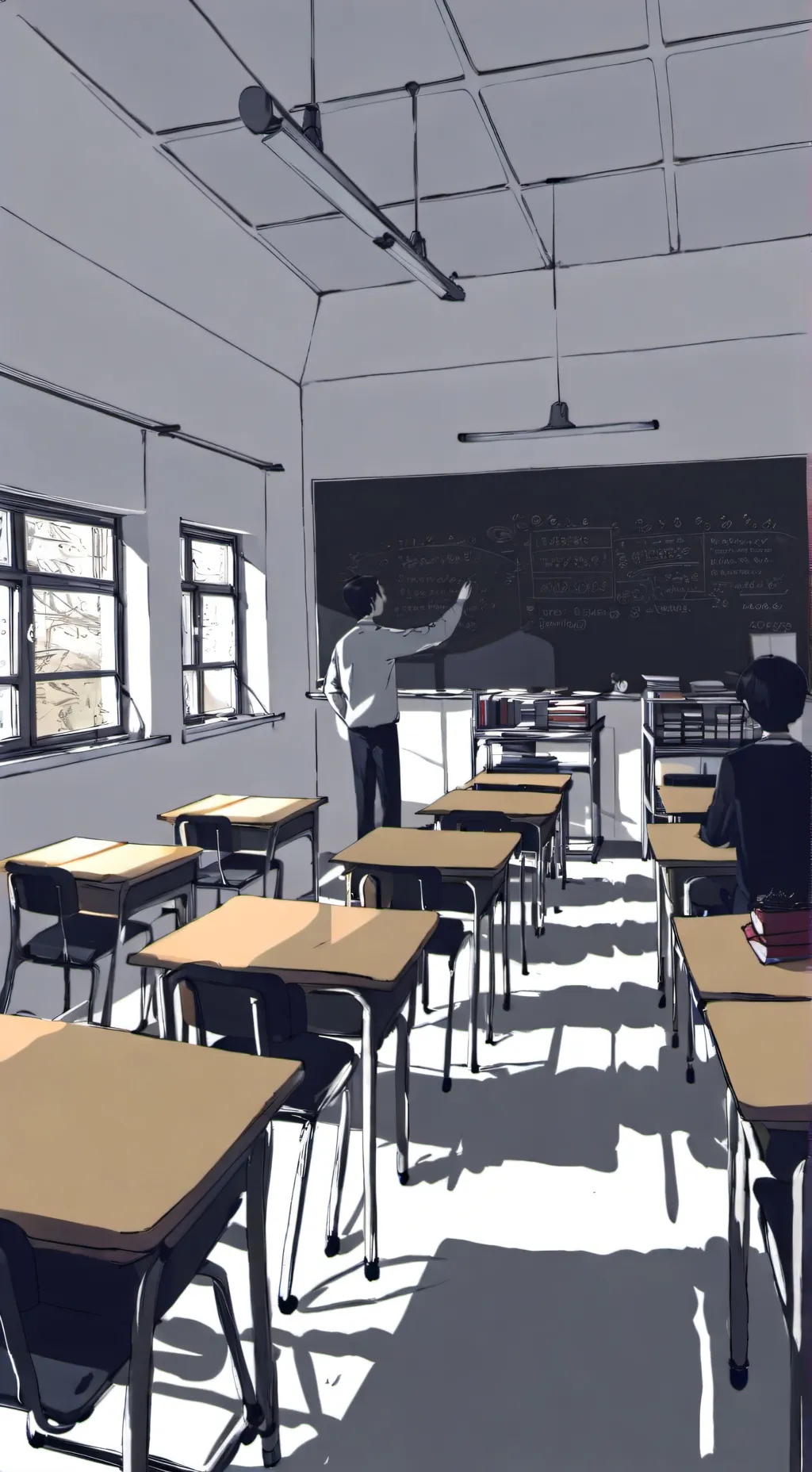 ai character: classroom  background