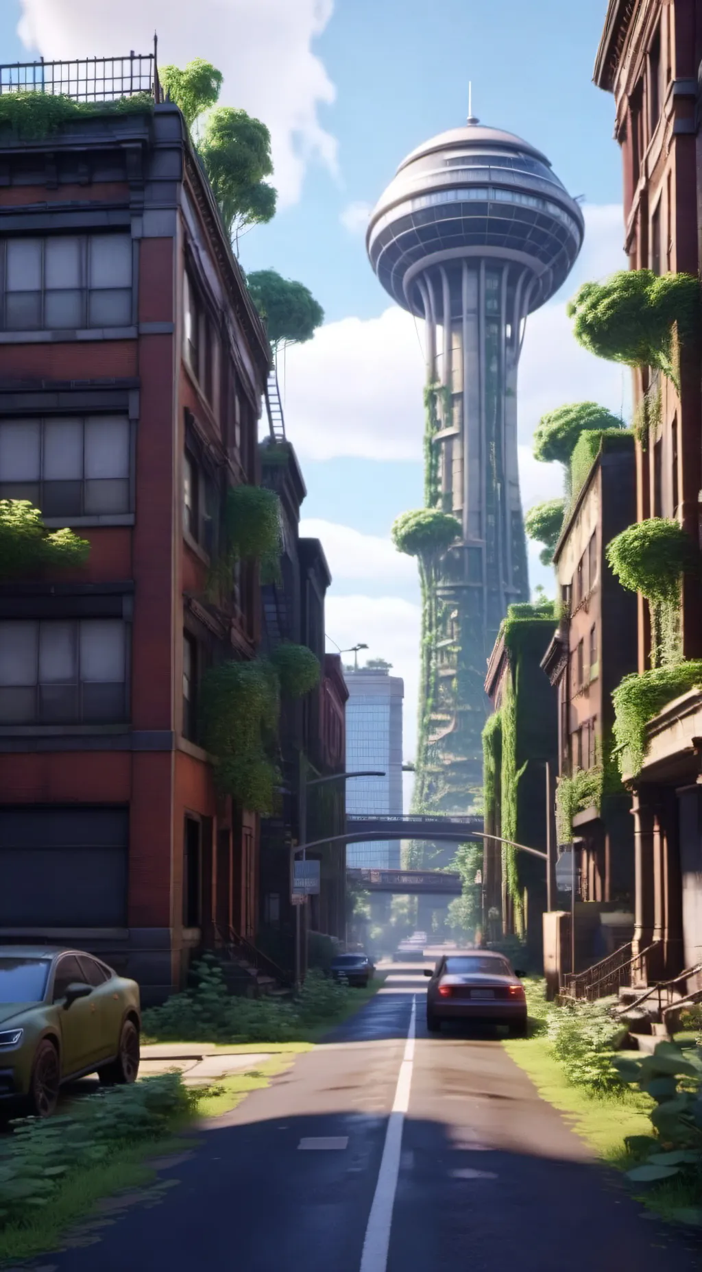 ai character: abandoned city   background