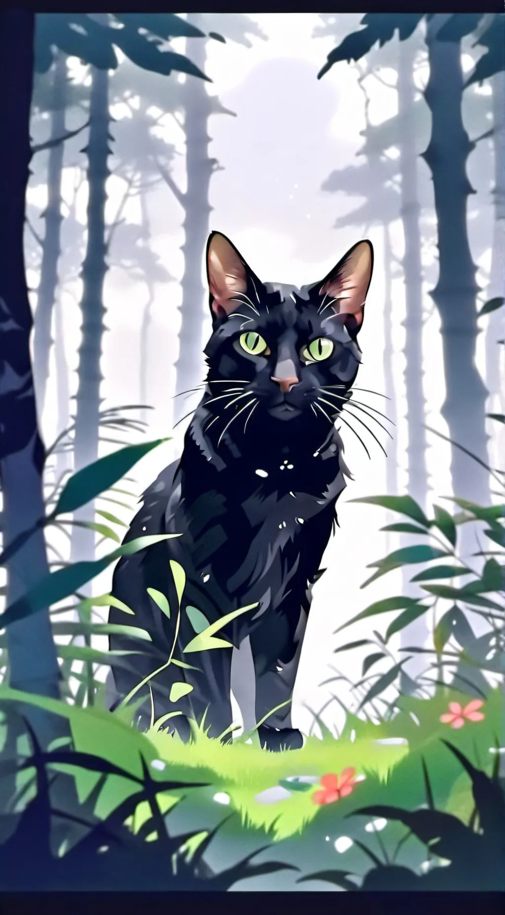 ai character: Demon cat  background