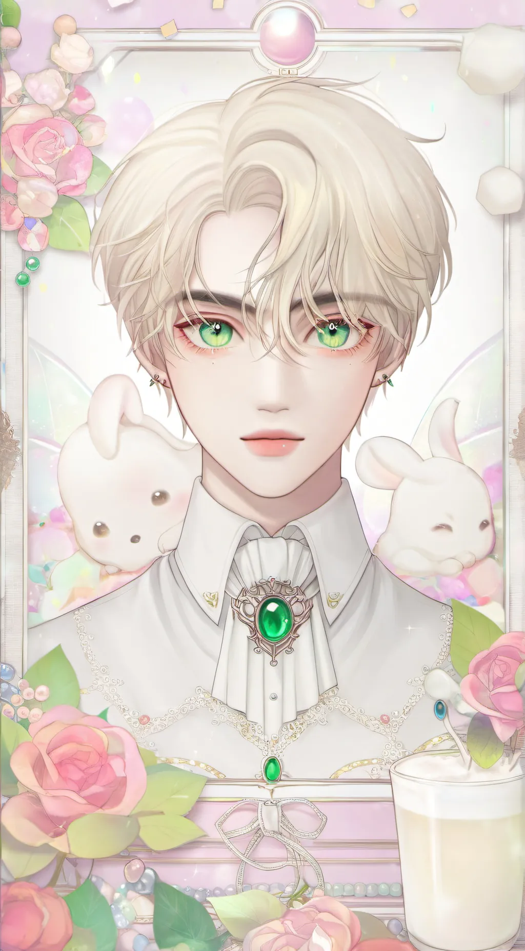 ai character: blue+red  background