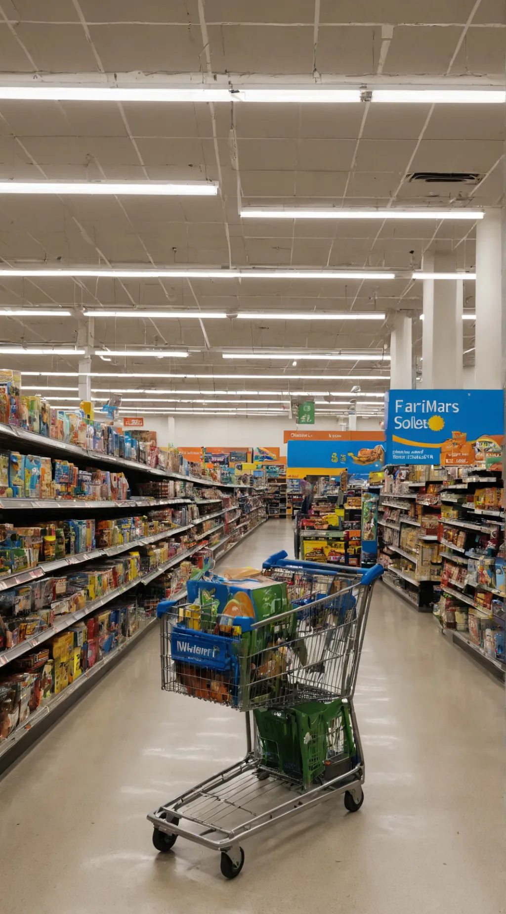 ai character: lost In walmart background