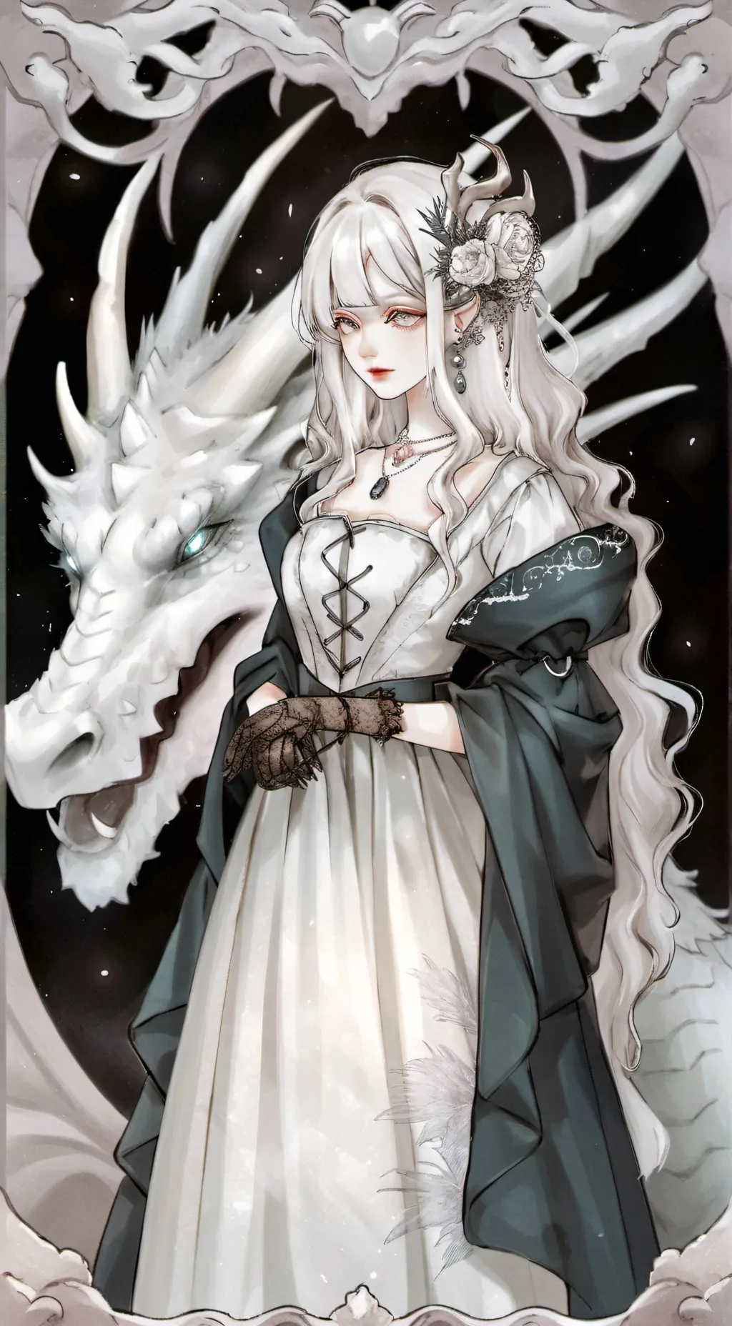ai character: dragon queen🤍 background