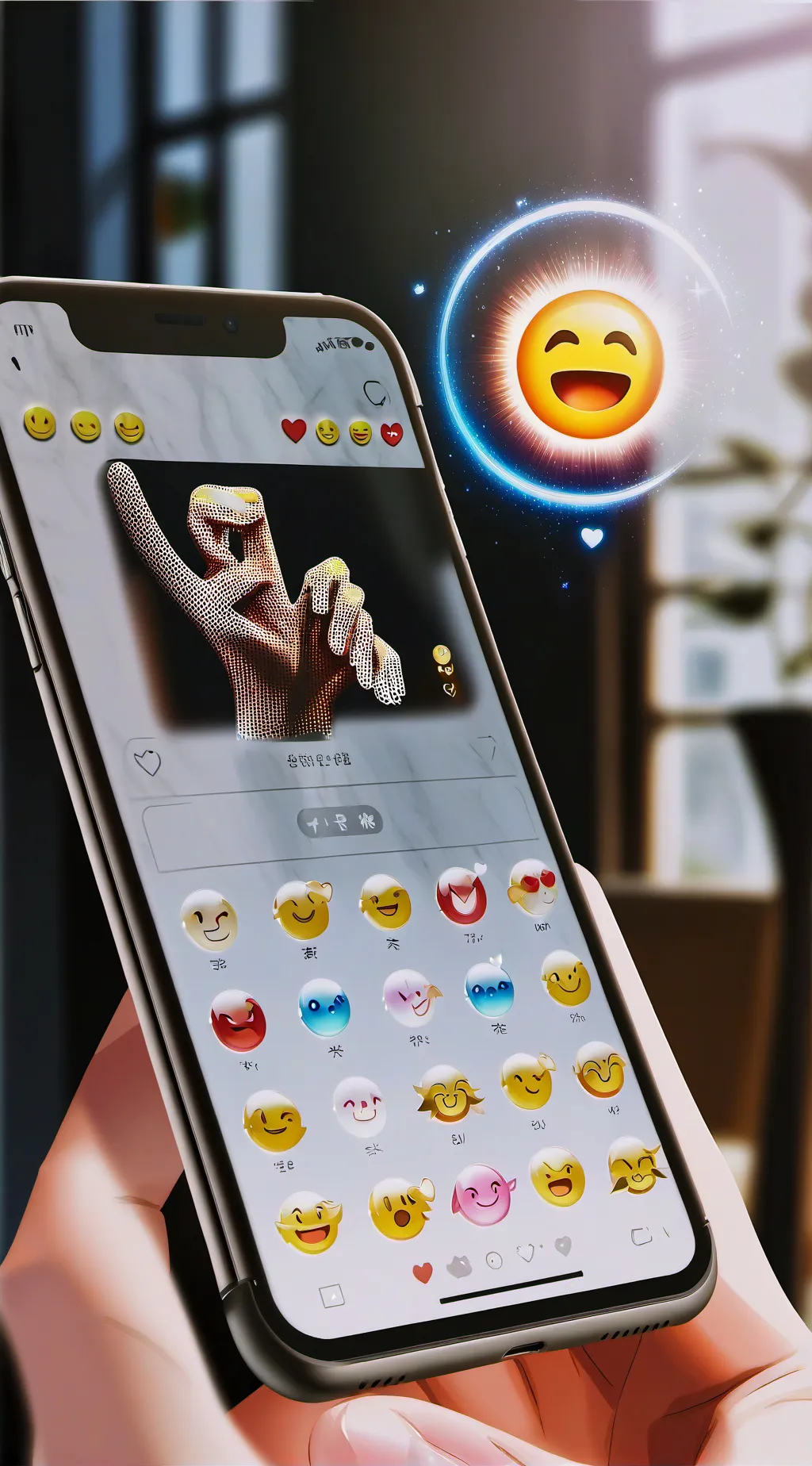 ai character: talk with emoji 😑 background