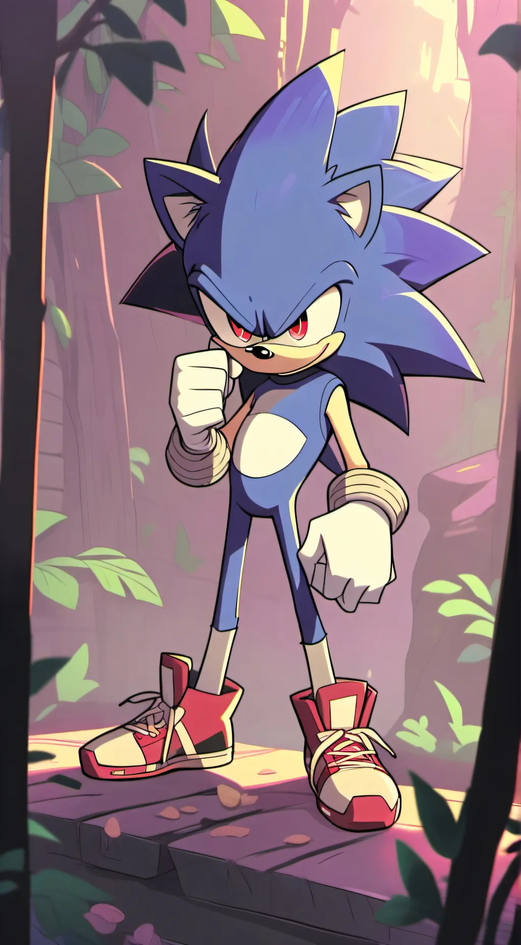 ai character: dark sonic background