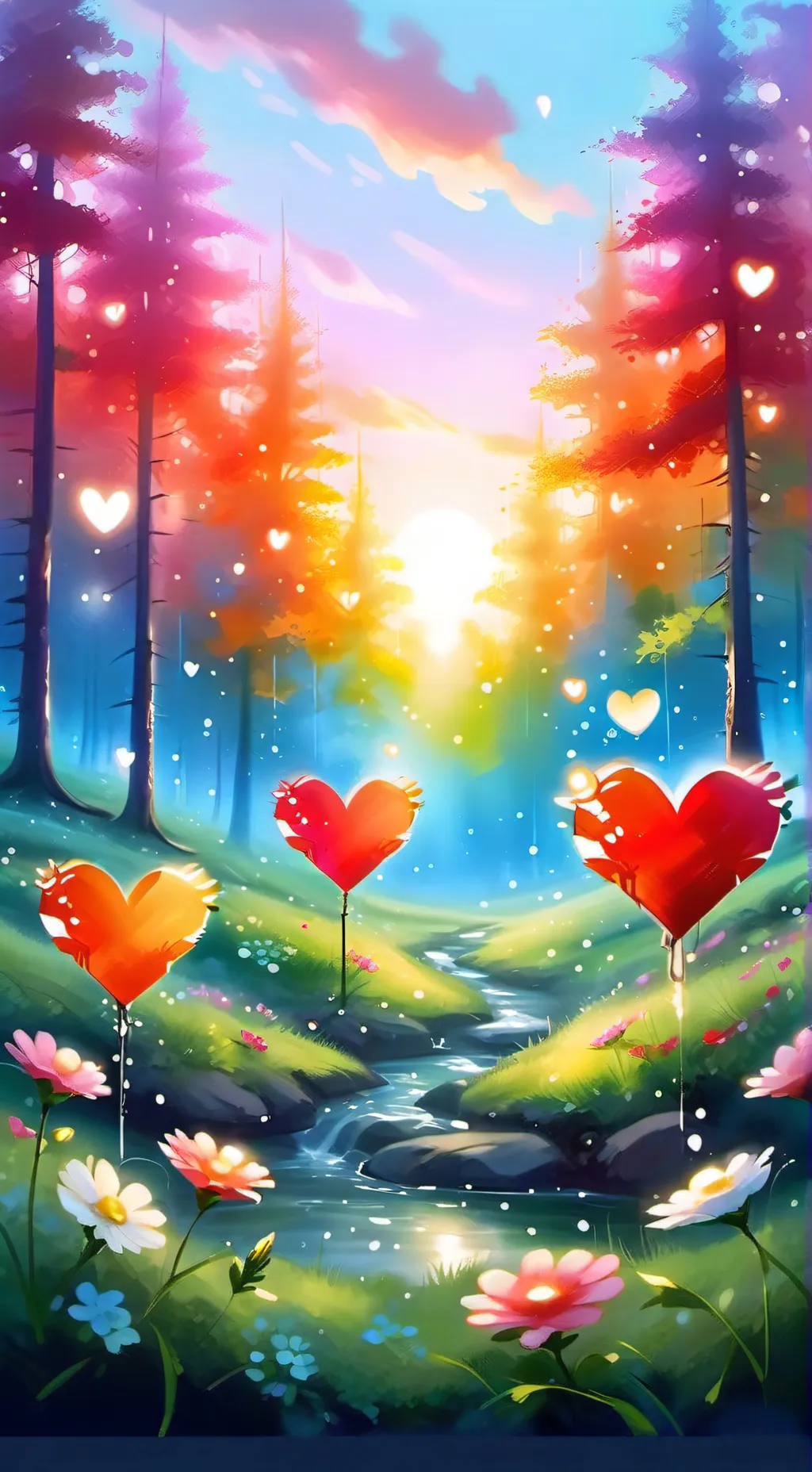 ai character: hearts meme background