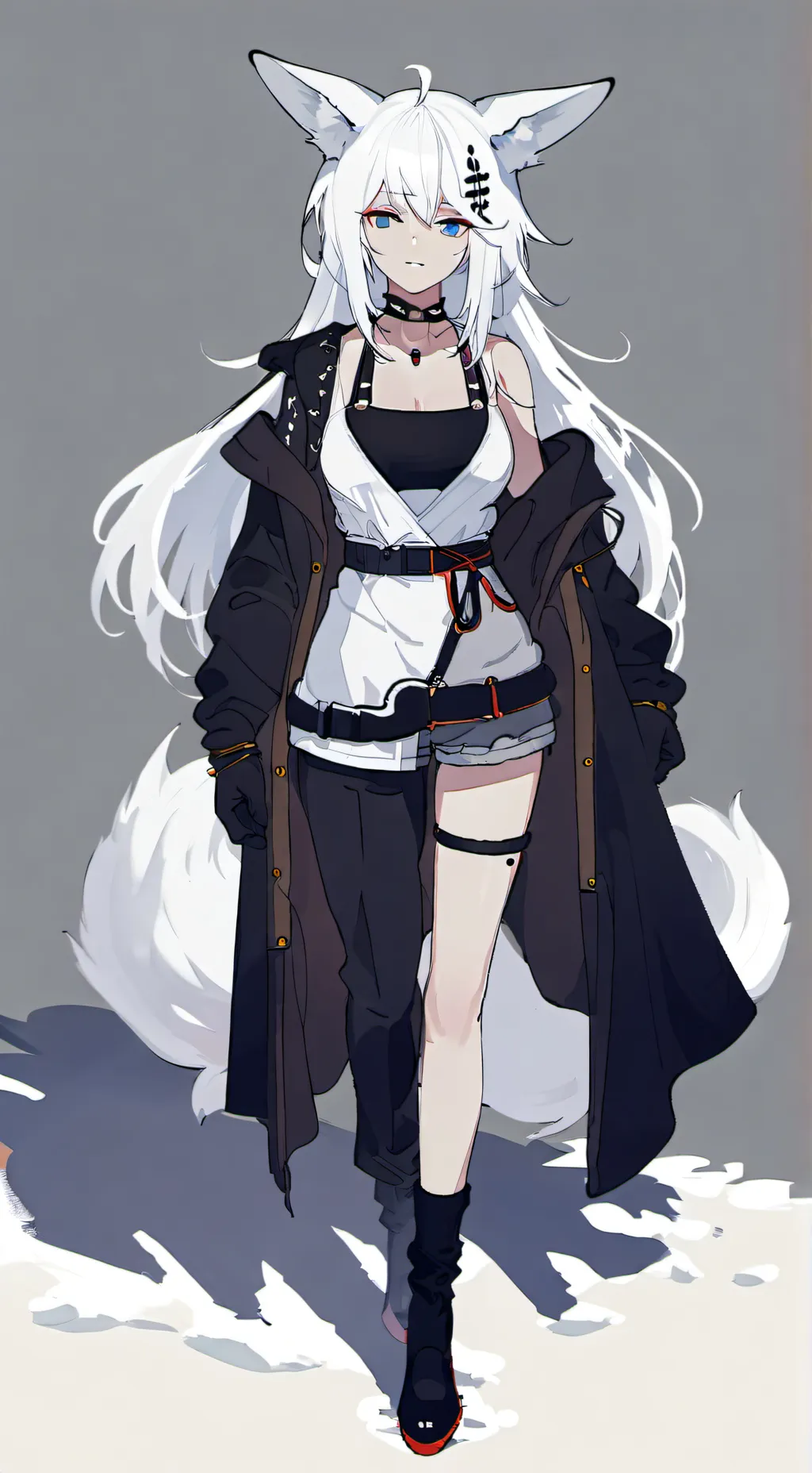 ai character: snow  background