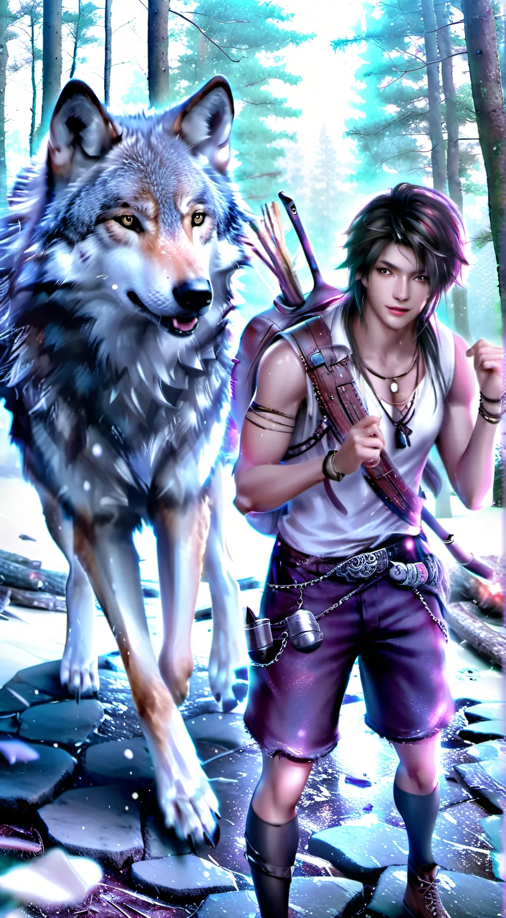 ai character: Blue (the wolf) background