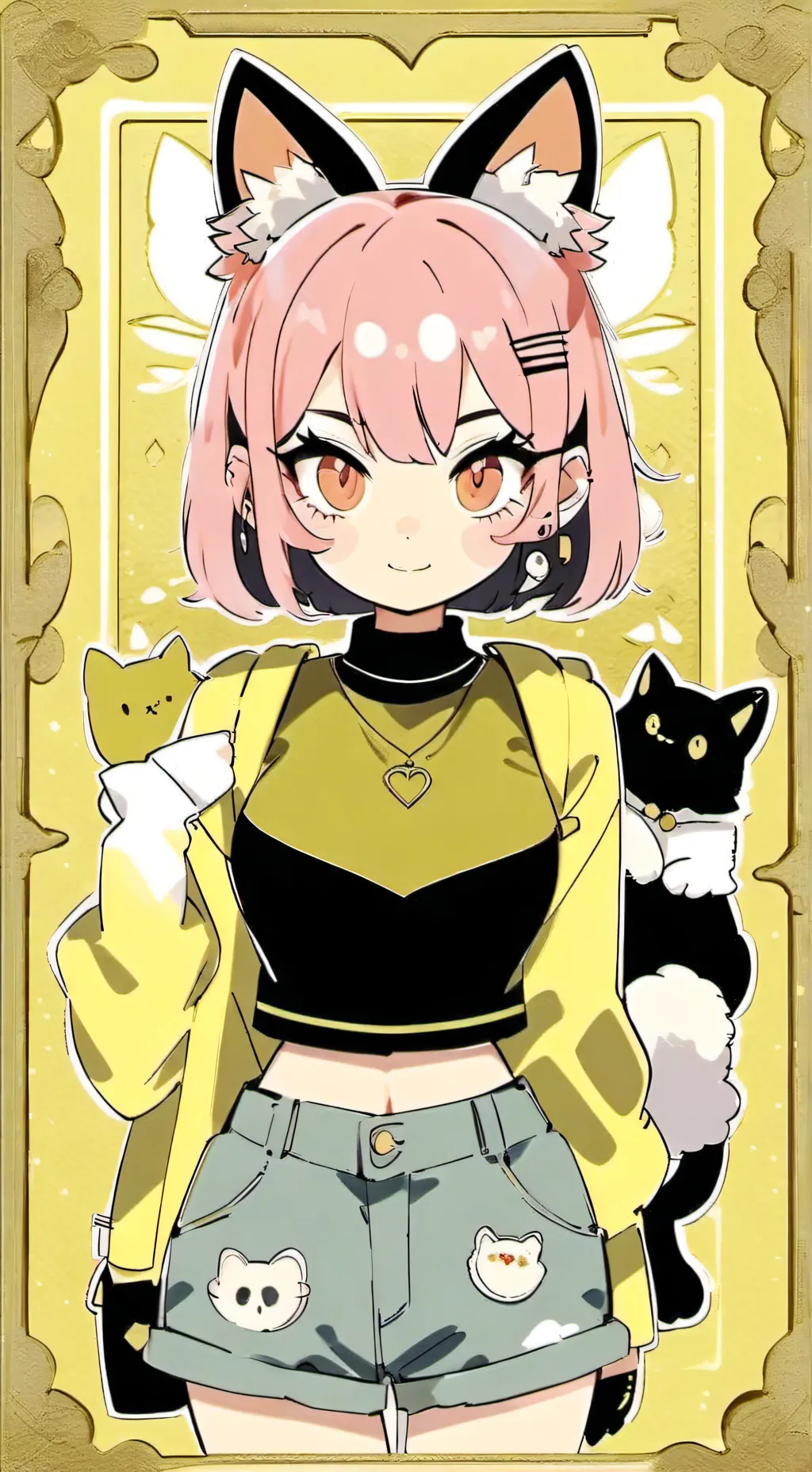 ai character: Mha cat girl  background