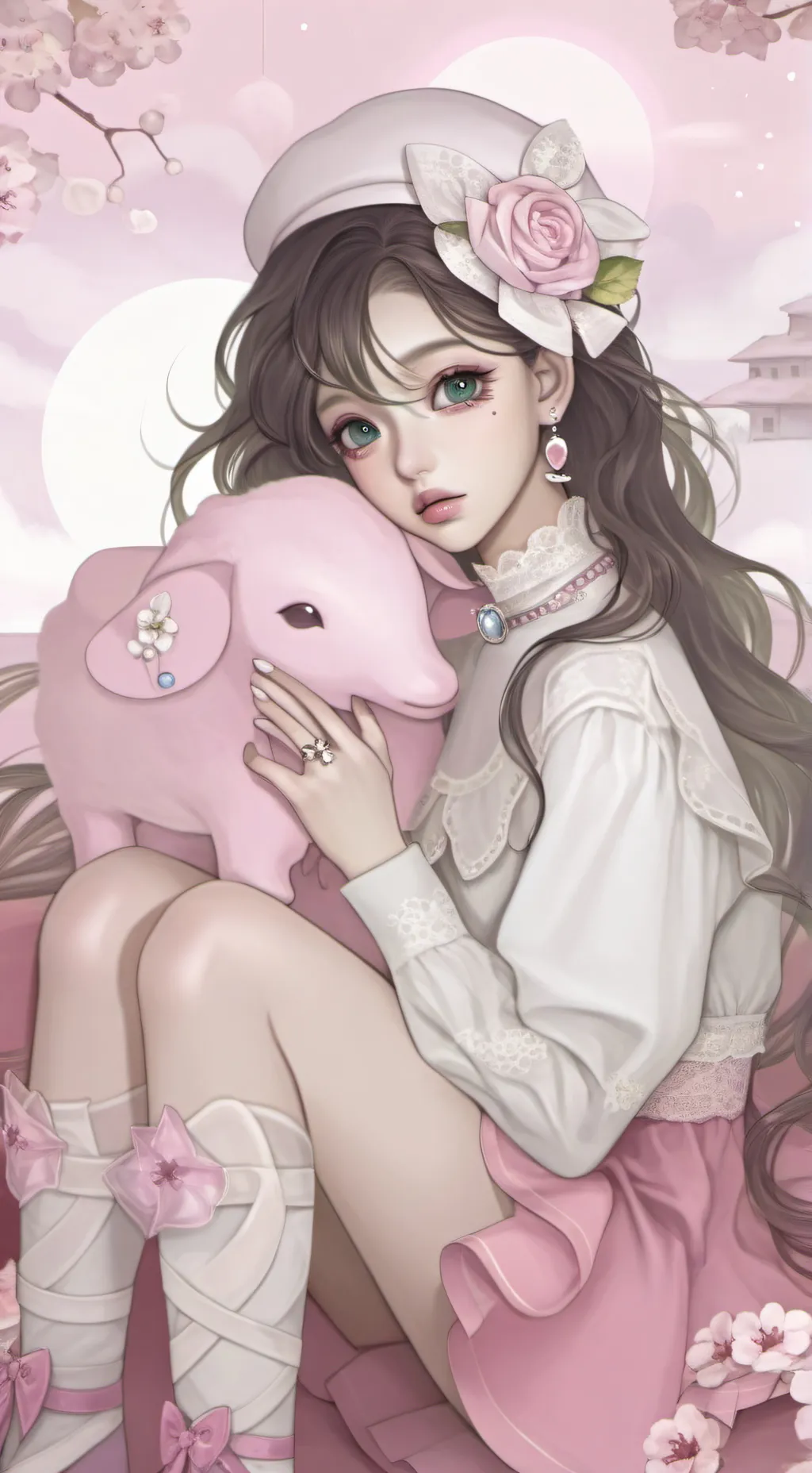 ai character: Bunny 🐇🎀 background