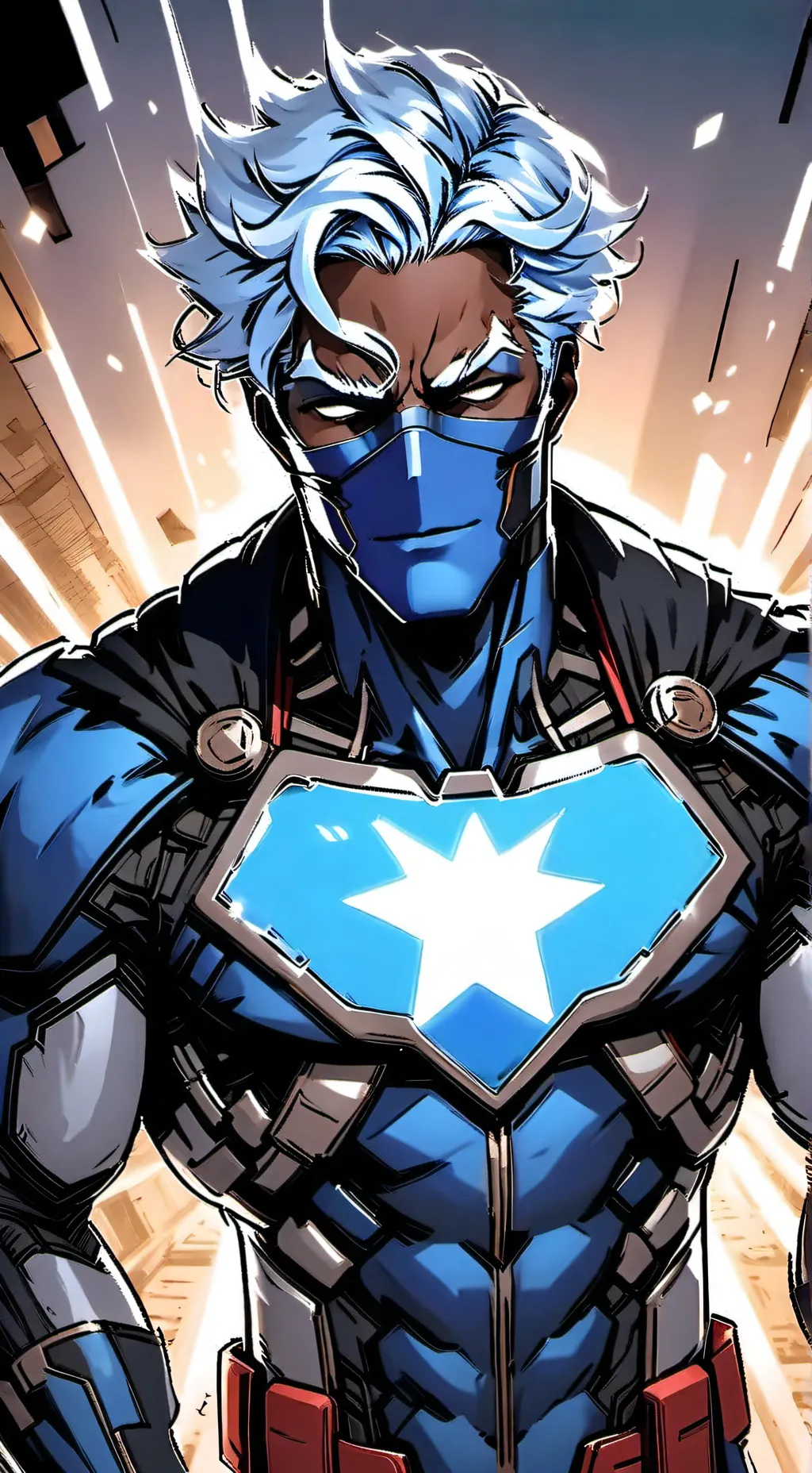 ai character: Blue thunder background