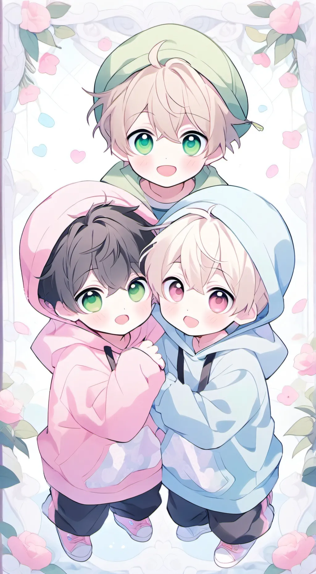 ai character: 💙mick,💚len,💓kai background