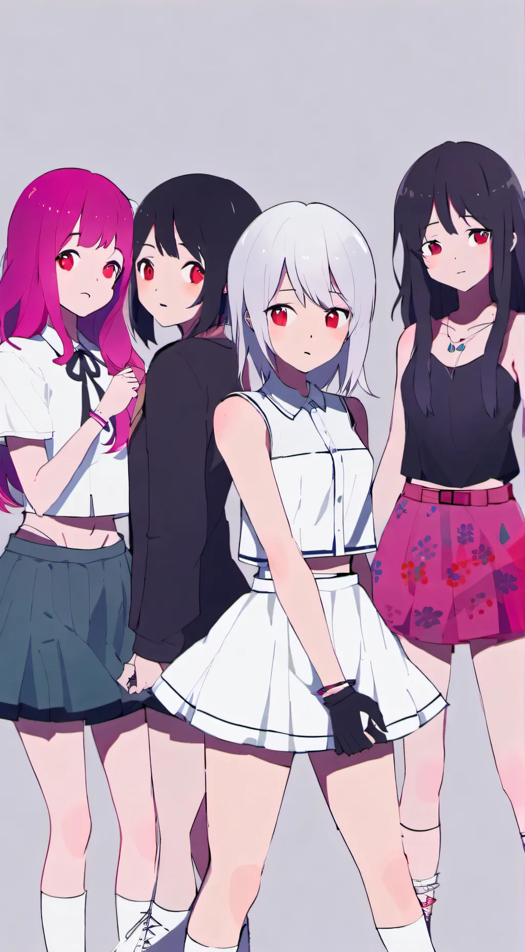 ai character: group of girls background
