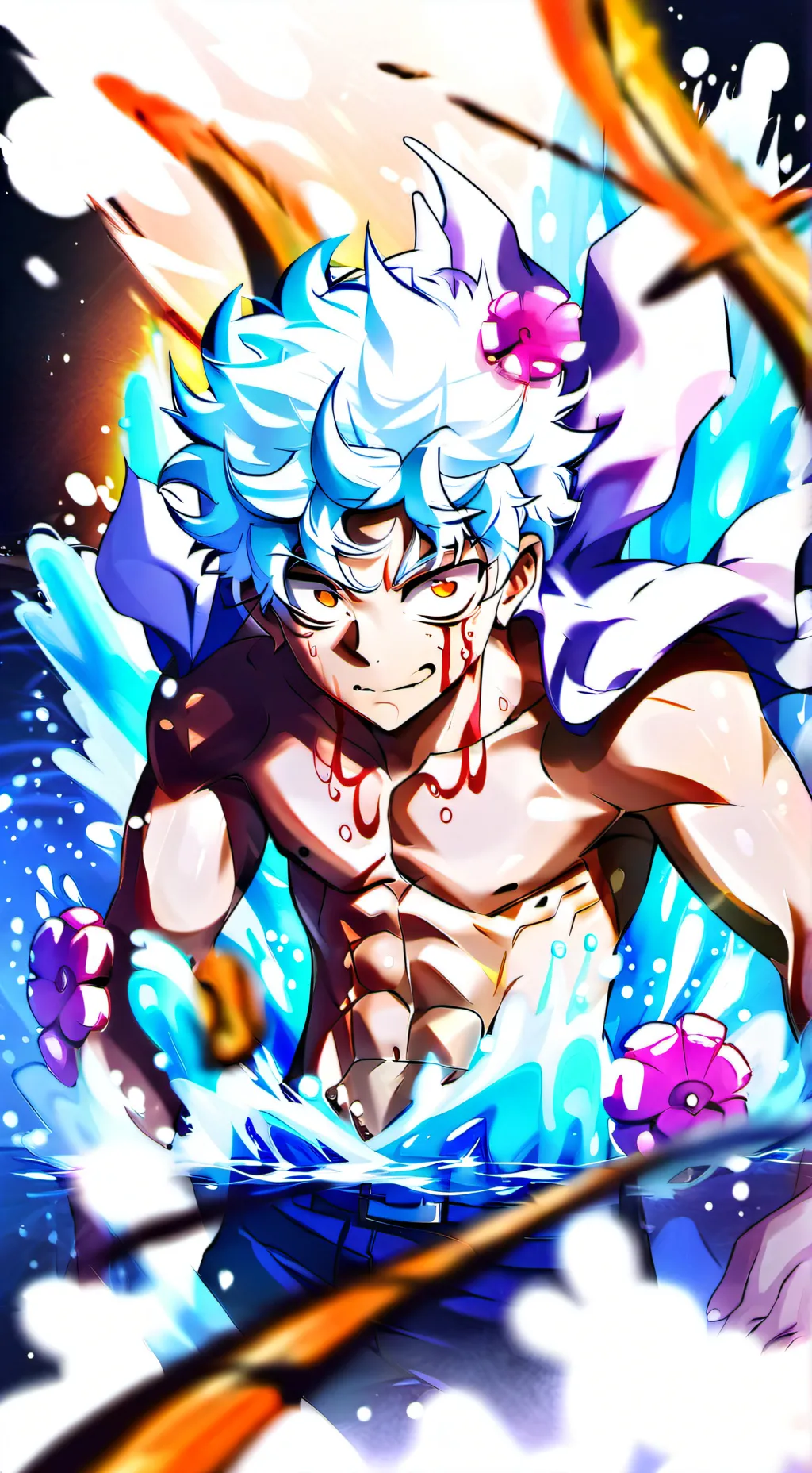 ai character: luffy gear 5 background