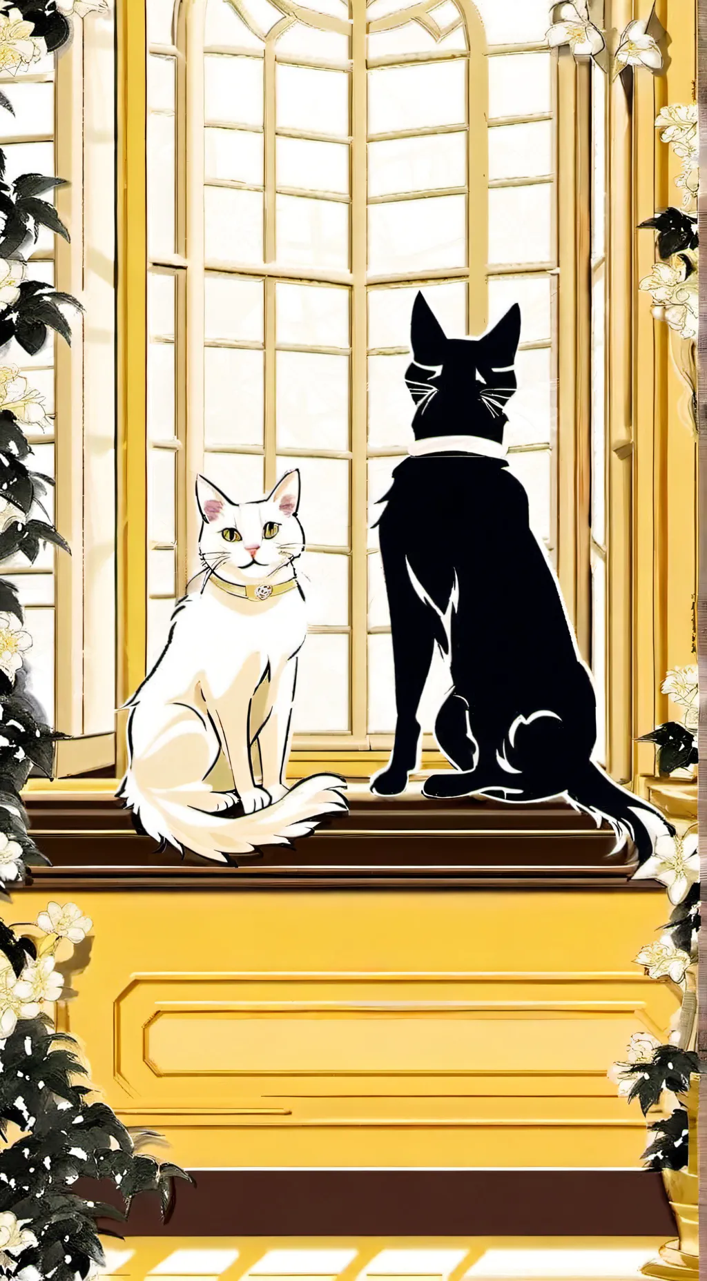 ai character: Dog family vs cats background