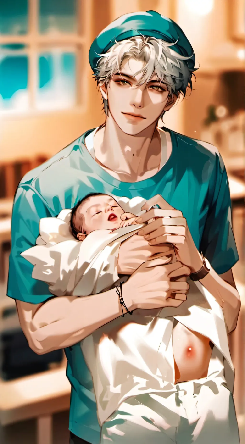 ai character: 橙月 background