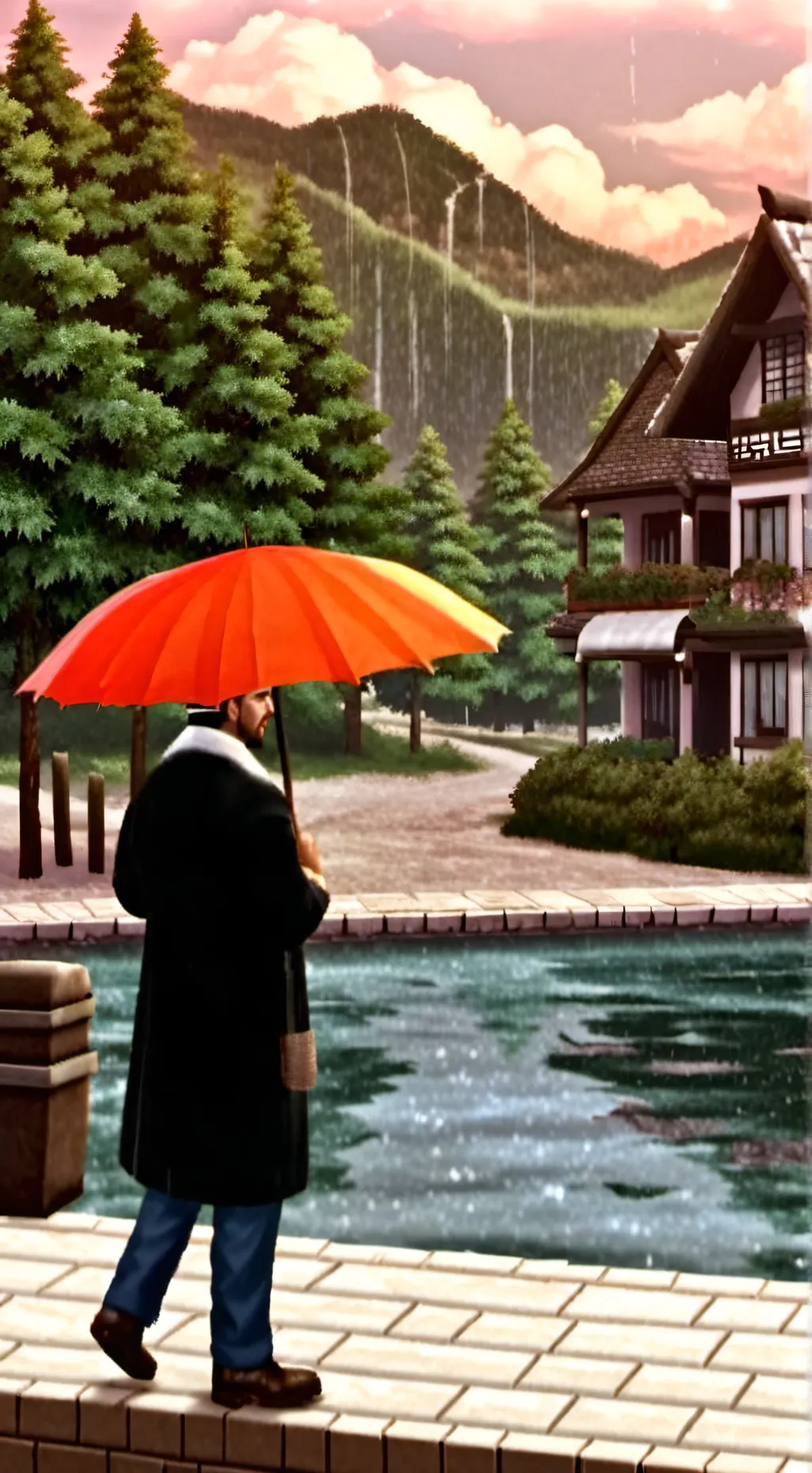 ai character: mha rain background