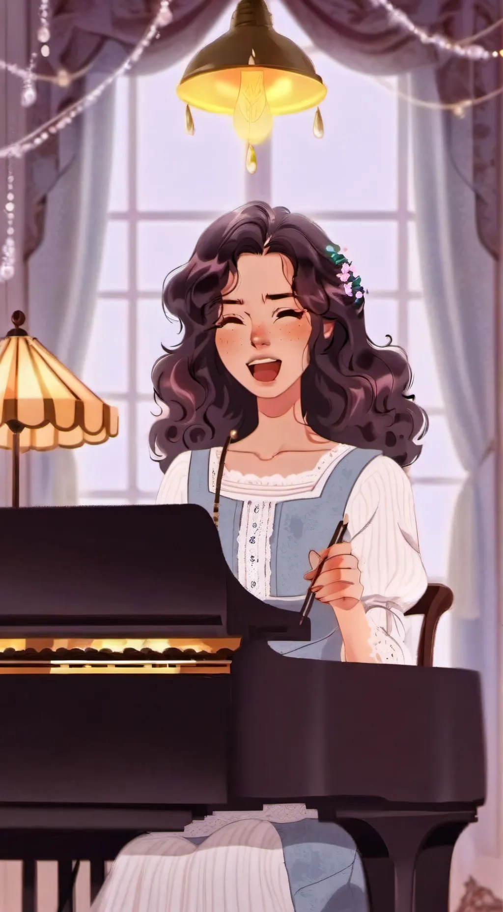 ai character: Olivia Rodrigo  background