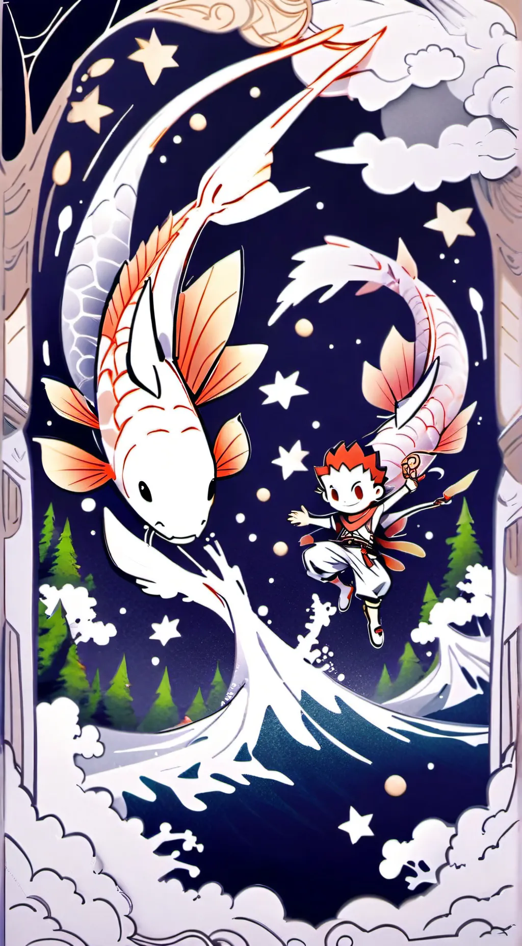 ai character: FINN X SHRIMPO  background