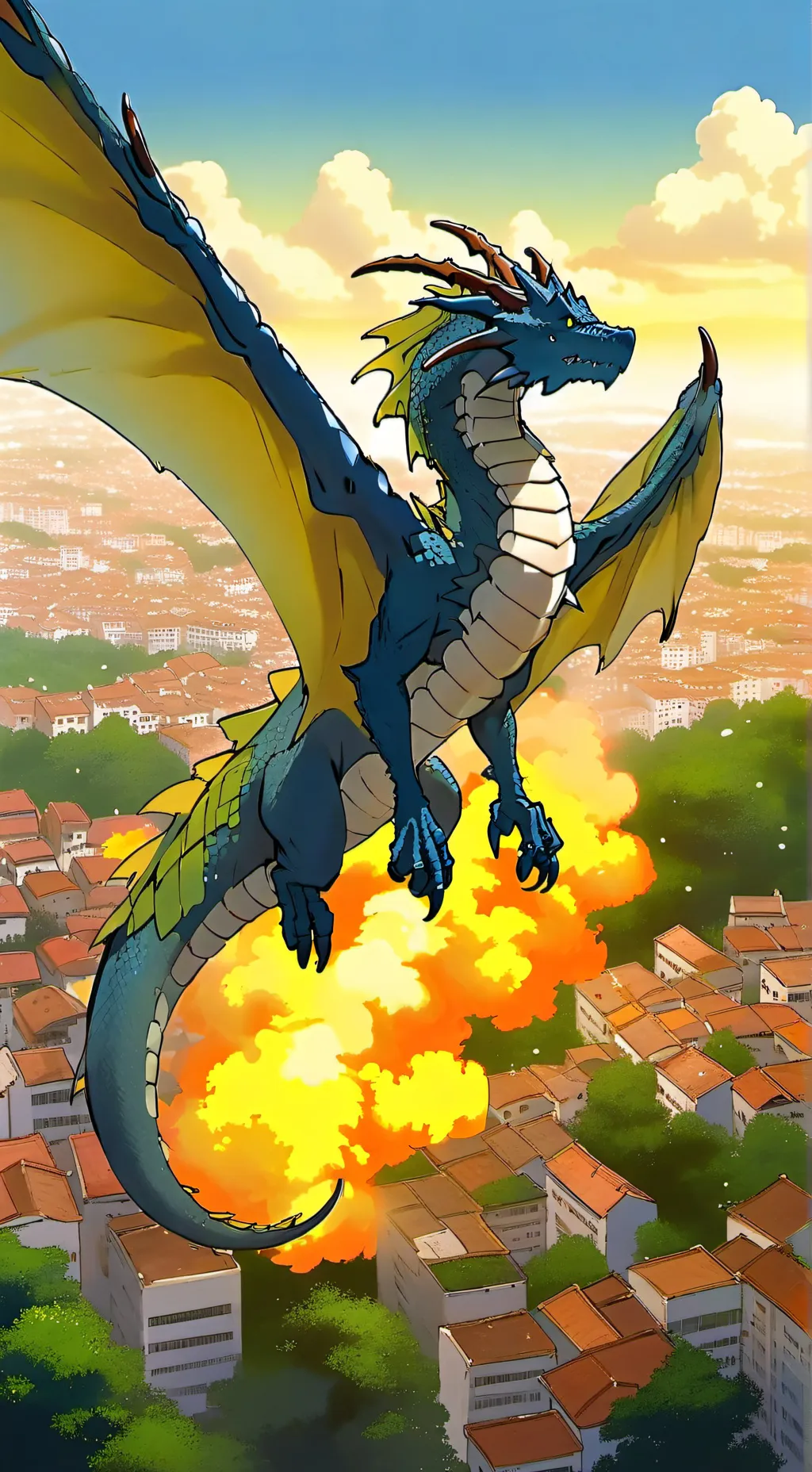 ai character: MHA Dragon attack background