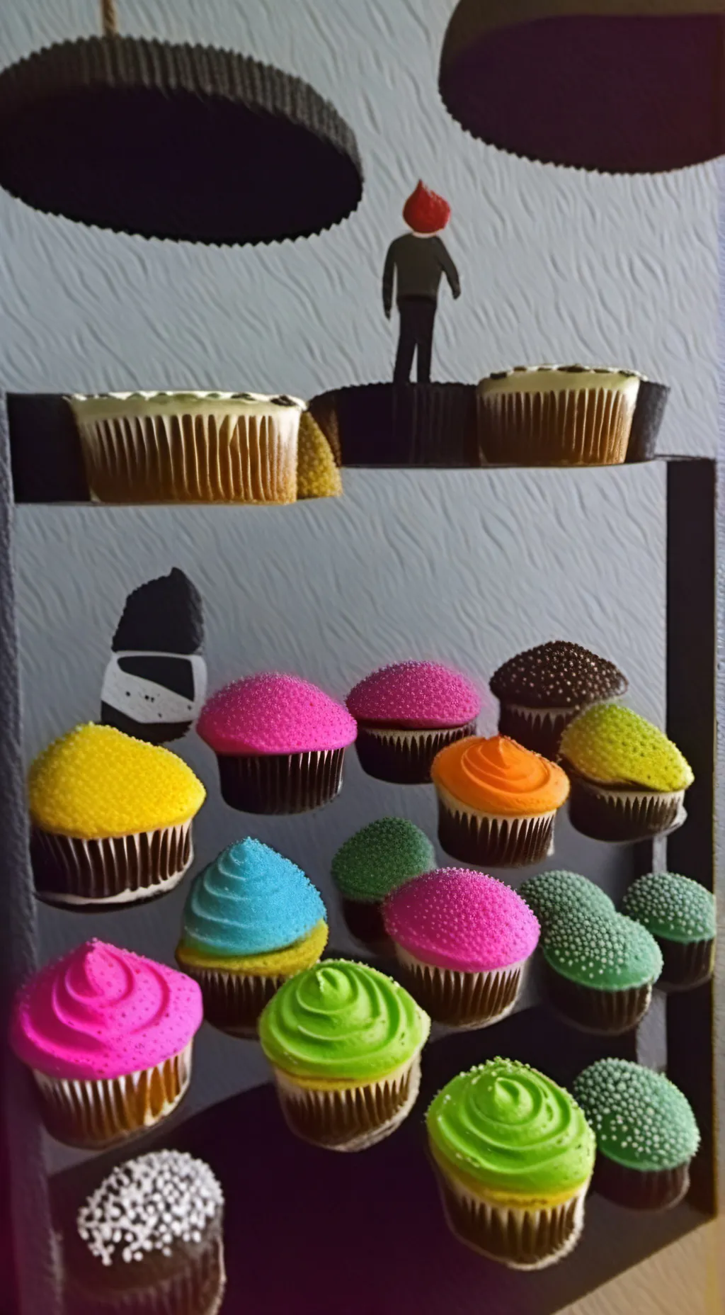 ai character: cupcakes  background