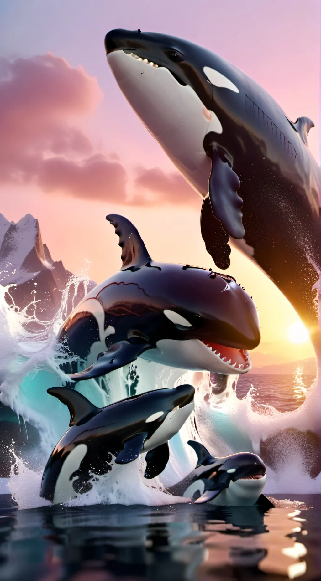 ai character: Orca pod background