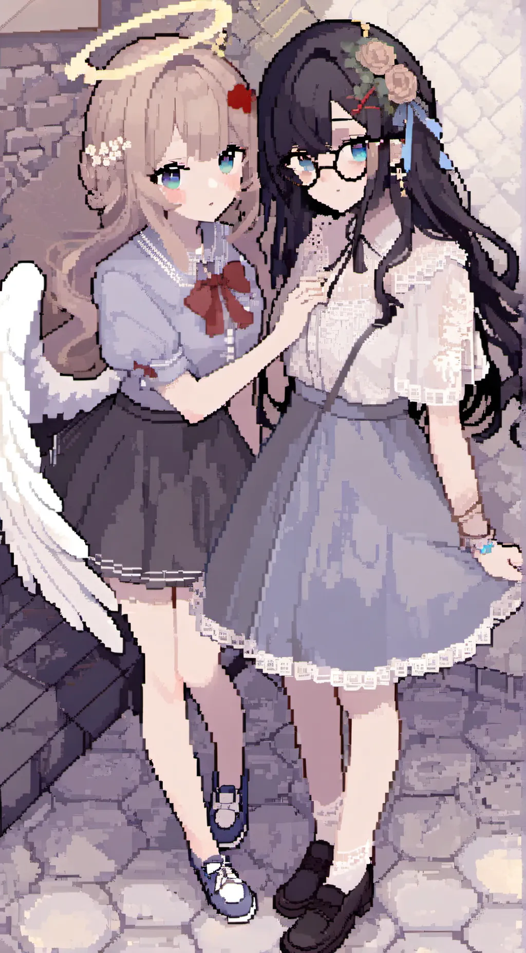 ai character: Ava and Eve  background