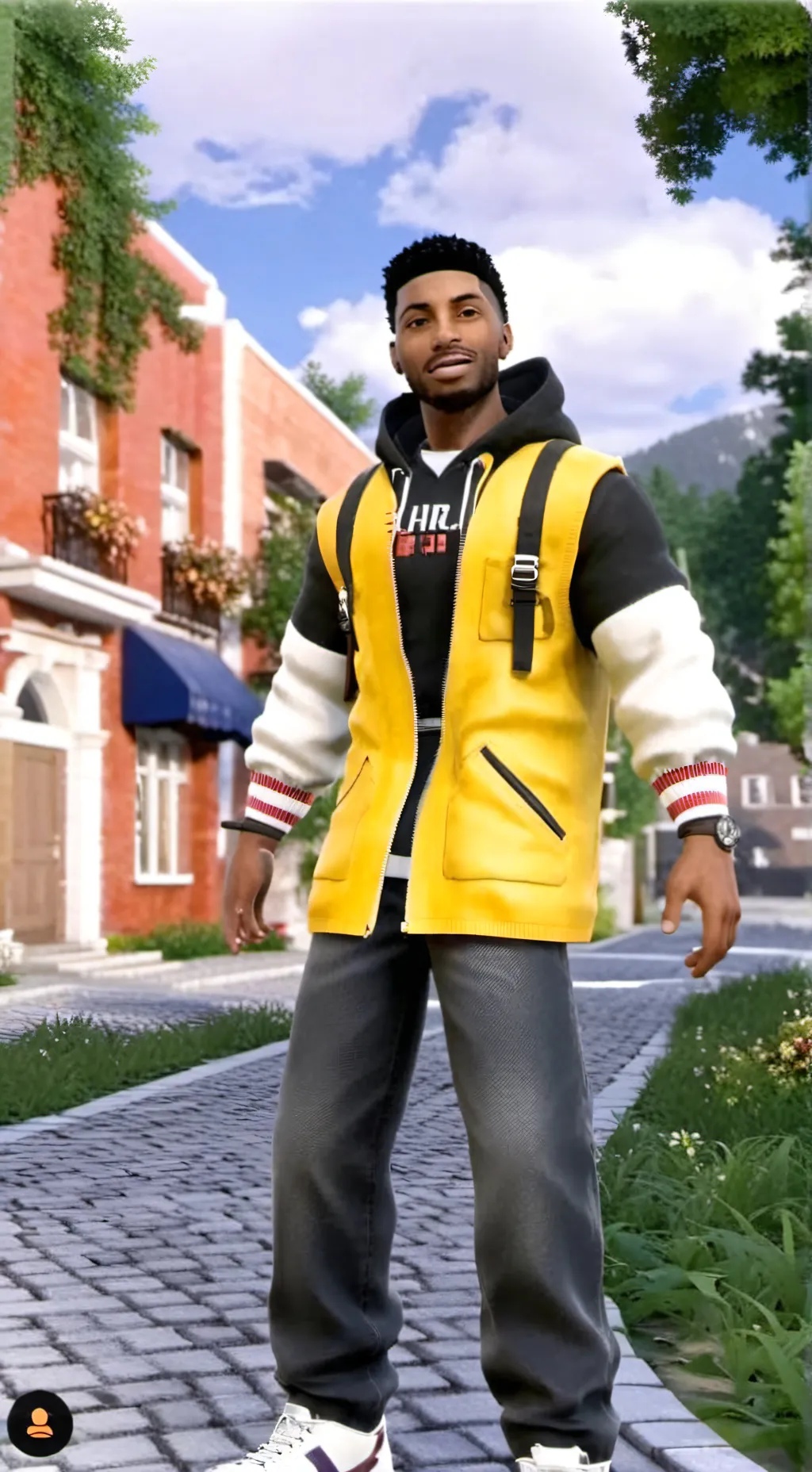 ai character: funny Mike background