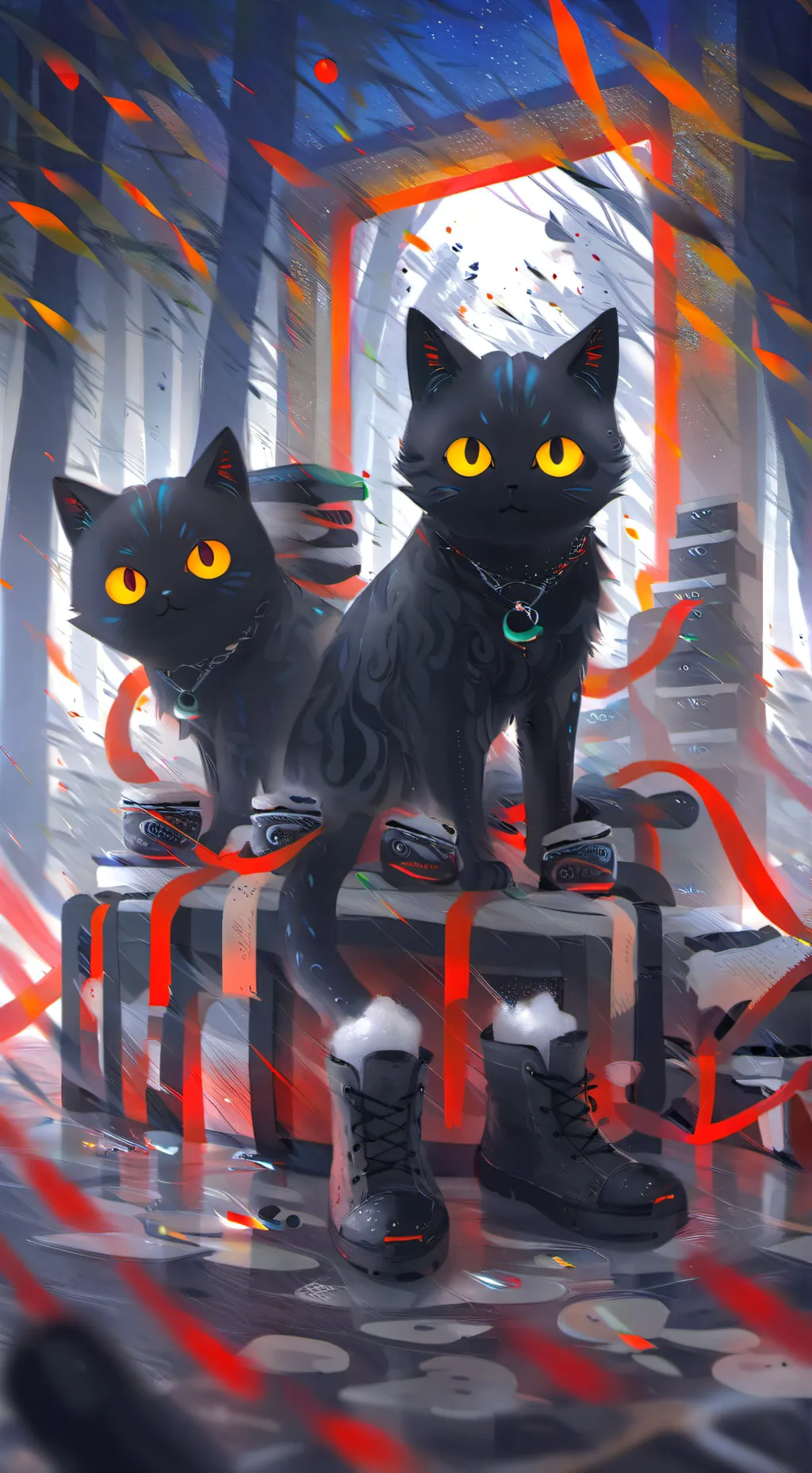 ai character: Fpe miss ⭕ cat background