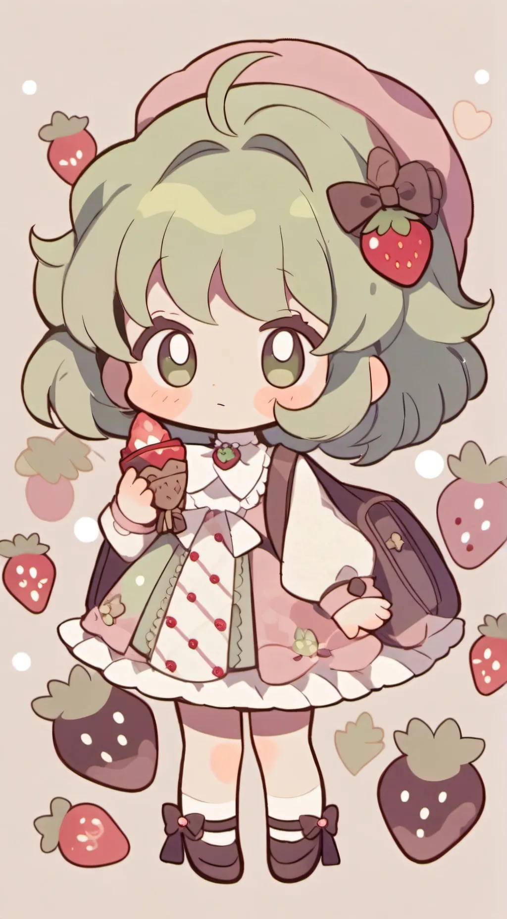 ai character: Strawberry baby background