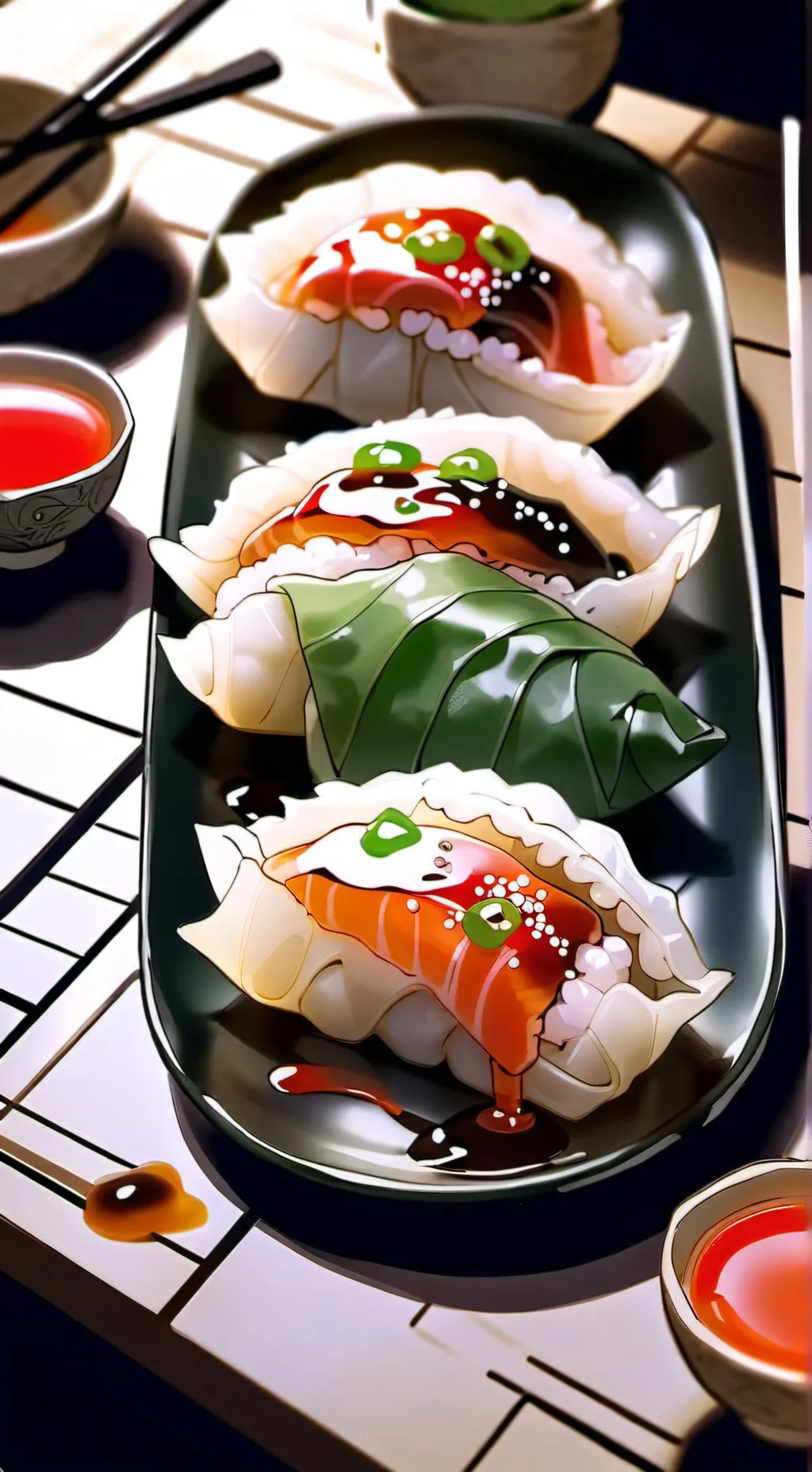 ai character: Food background