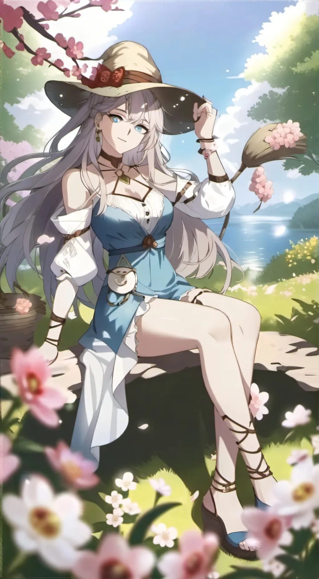 ai character: Girl school background