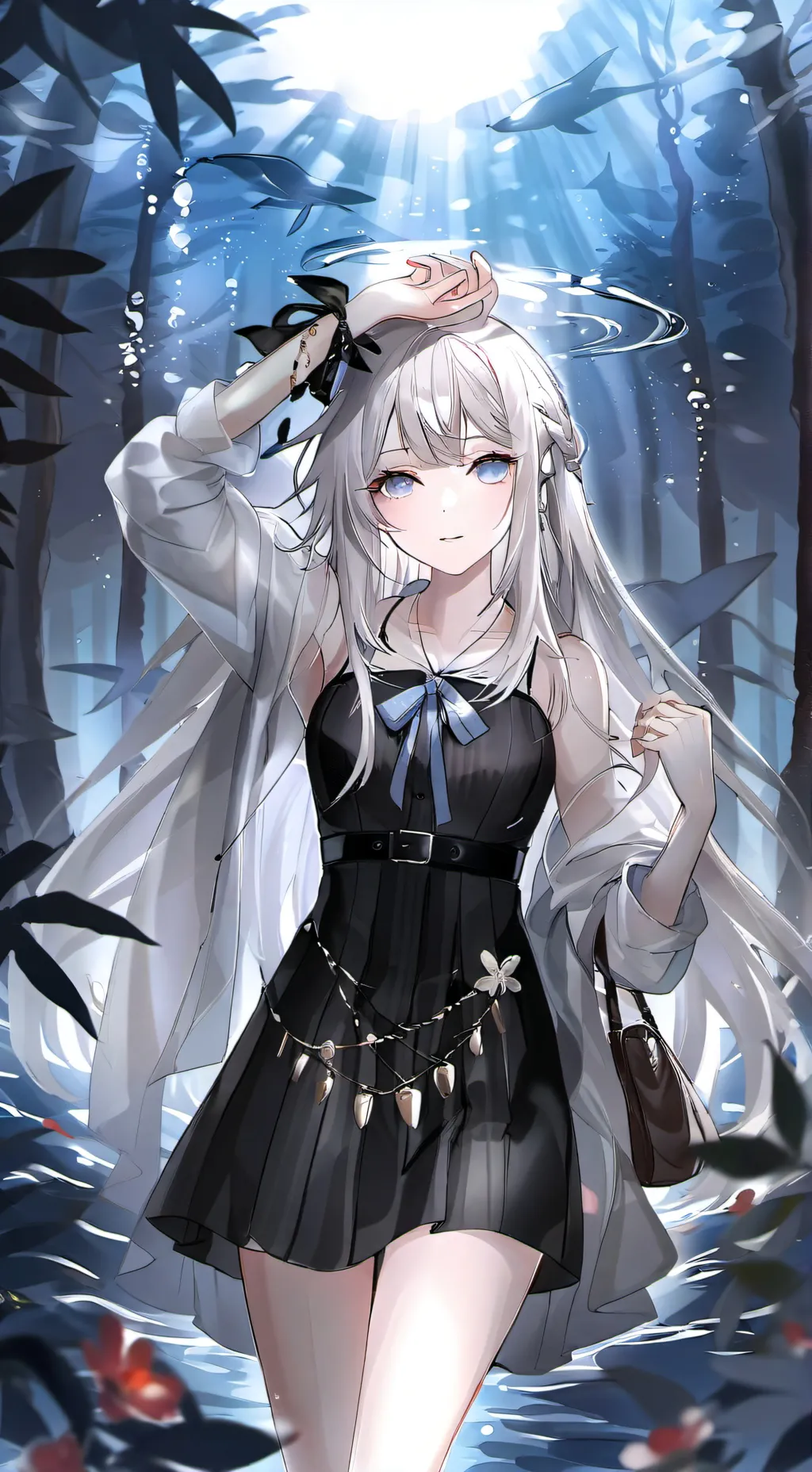 ai character: Violet background