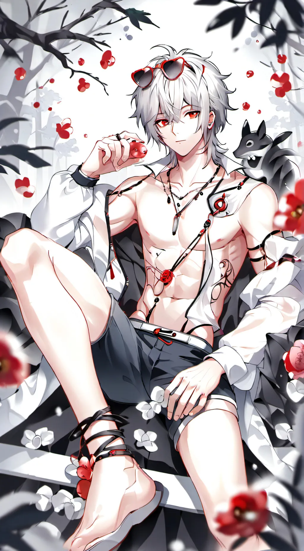 ai character: Ace silver  background