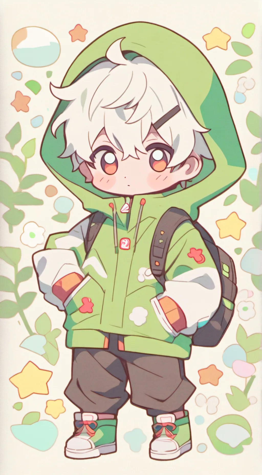 ai character: Snow  background