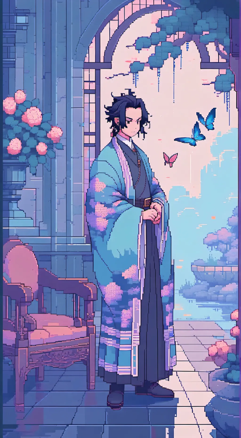 ai character: KNY daily life background