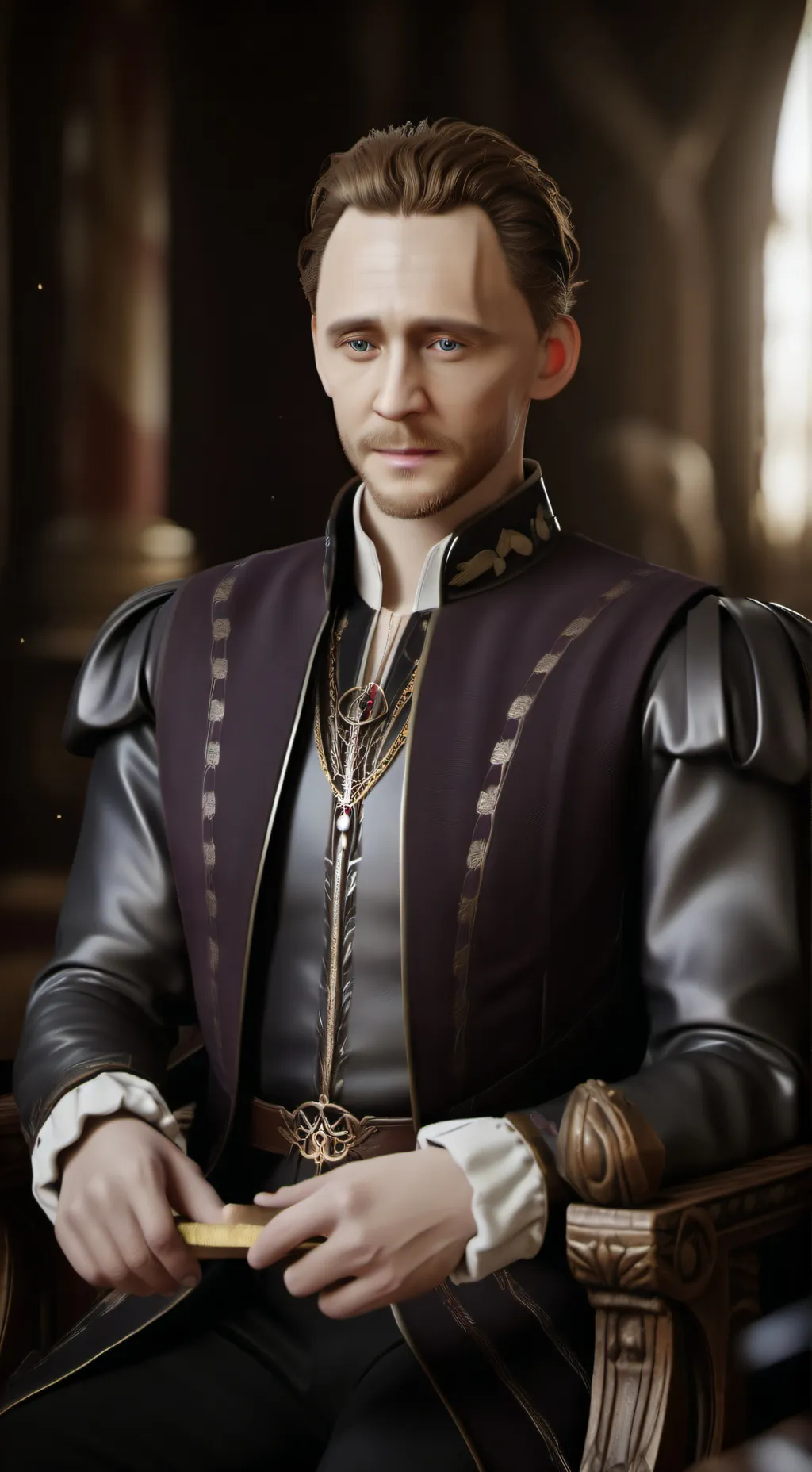 ai character: Tom Hiddleston  background